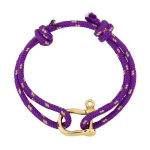Bracelet cordon coloré, mousqueton doré, en acier inoxydable, pour femme, modèle Fermina - La Boutique du Bracelet