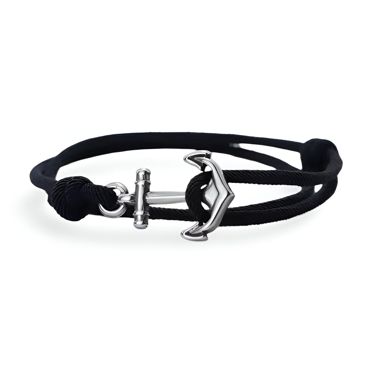 Bracelet cordon coulissant, ancre marine, pour homme, modèle Mario - La Boutique du Bracelet