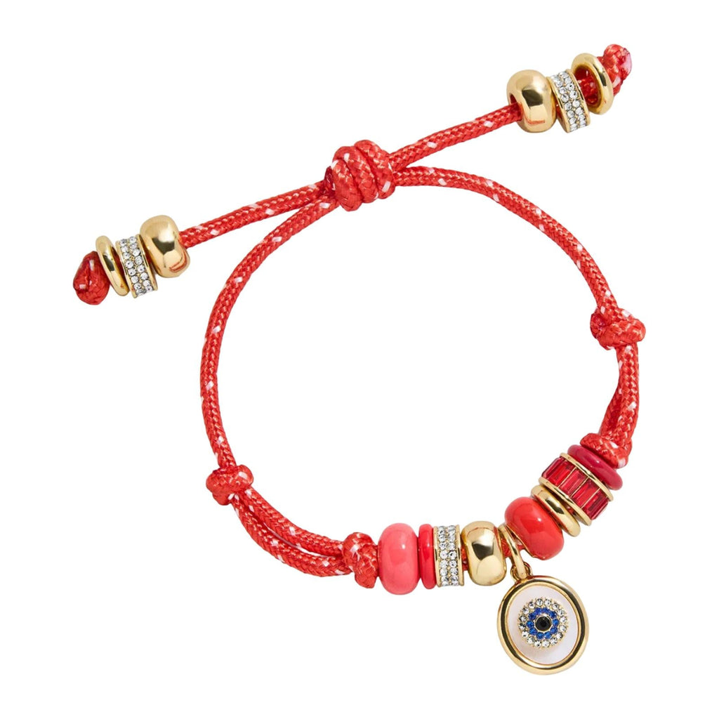 Pulsera de cordón deslizante de nailon, con dije de ojo protector, cuentas de resina de colores, joya ajustable, modelo Pétra