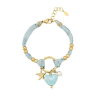 Bracelet cordon d'amour, aux multiples charms dorés, en acier inoxydable, pour femme, modèle Lalama - La Boutique du Bracelet