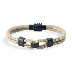 Bracelet cordon double, à nœud, pour homme, modèle Stevie - La Boutique du Bracelet