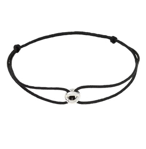 Doppeltes, verstellbares Kordelarmband mit rundem, verschlungenem Symbol in Goldfarbe, elegantes und schlichtes Schmuckstück für Damen und Herren, Modell Sunny