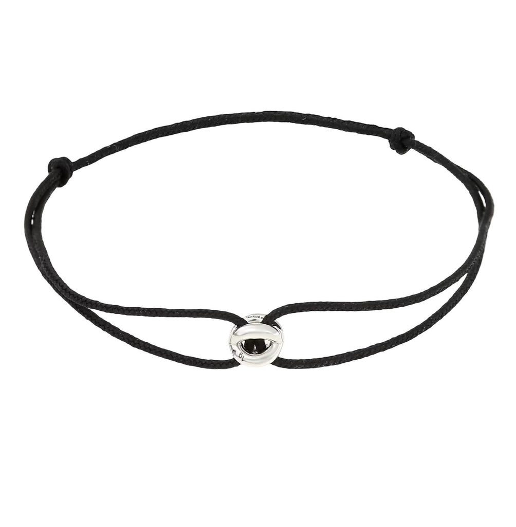 Doppeltes, verstellbares Kordelarmband mit rundem, verschlungenem Symbol in Goldfarbe, elegantes und schlichtes Schmuckstück für Damen und Herren, Modell Sunny
