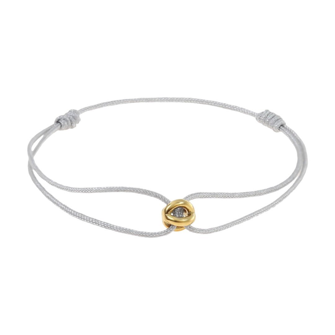 Adjustable double-cord bracelet, intertwined round symbol in gold, elegant minimalist jewelry for men and women, Sunny model