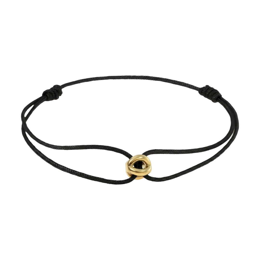 Adjustable double-cord bracelet, intertwined round symbol in gold, elegant minimalist jewelry for men and women, Sunny model