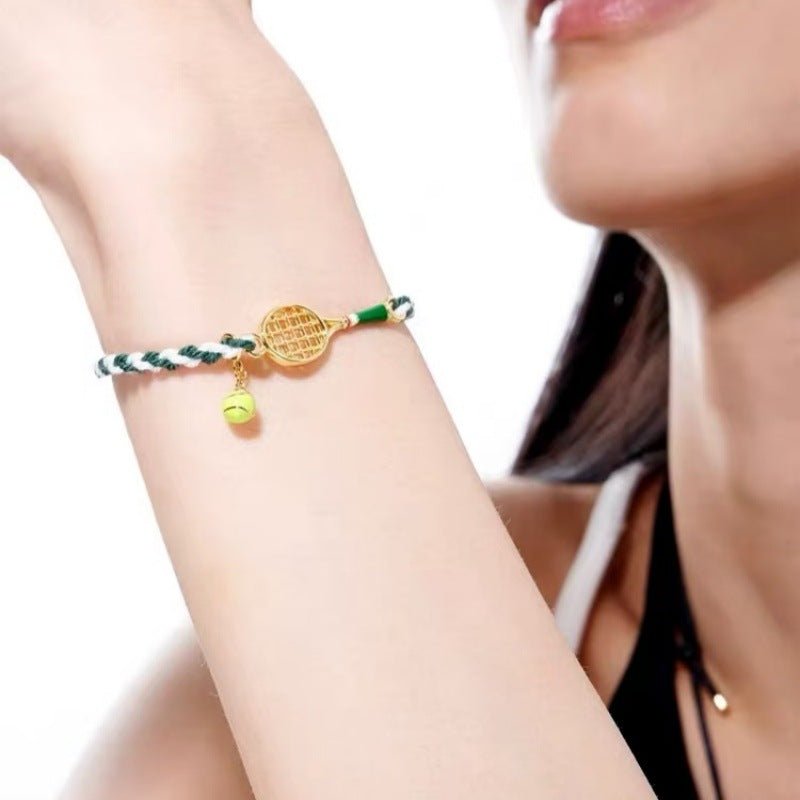 Bracelet cordon, effigie tennis, sport, acier inoxydable, modèle Roland
