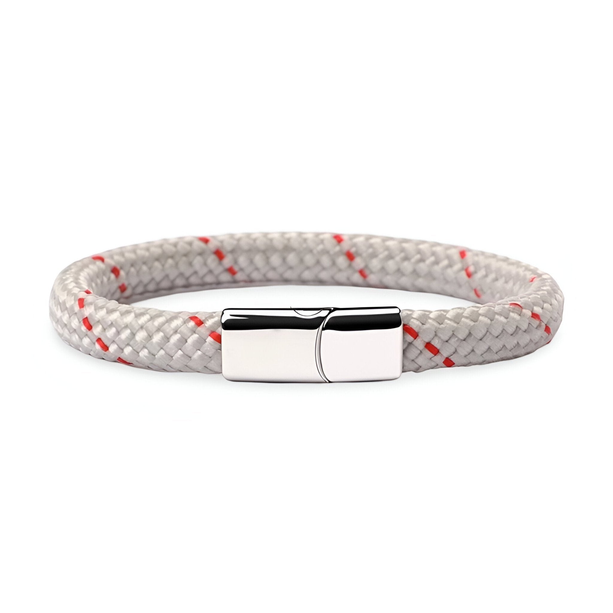 Bracelet cordon, en corde de bateau et acier inoxydable, modèle Elwan - La Boutique du Bracelet