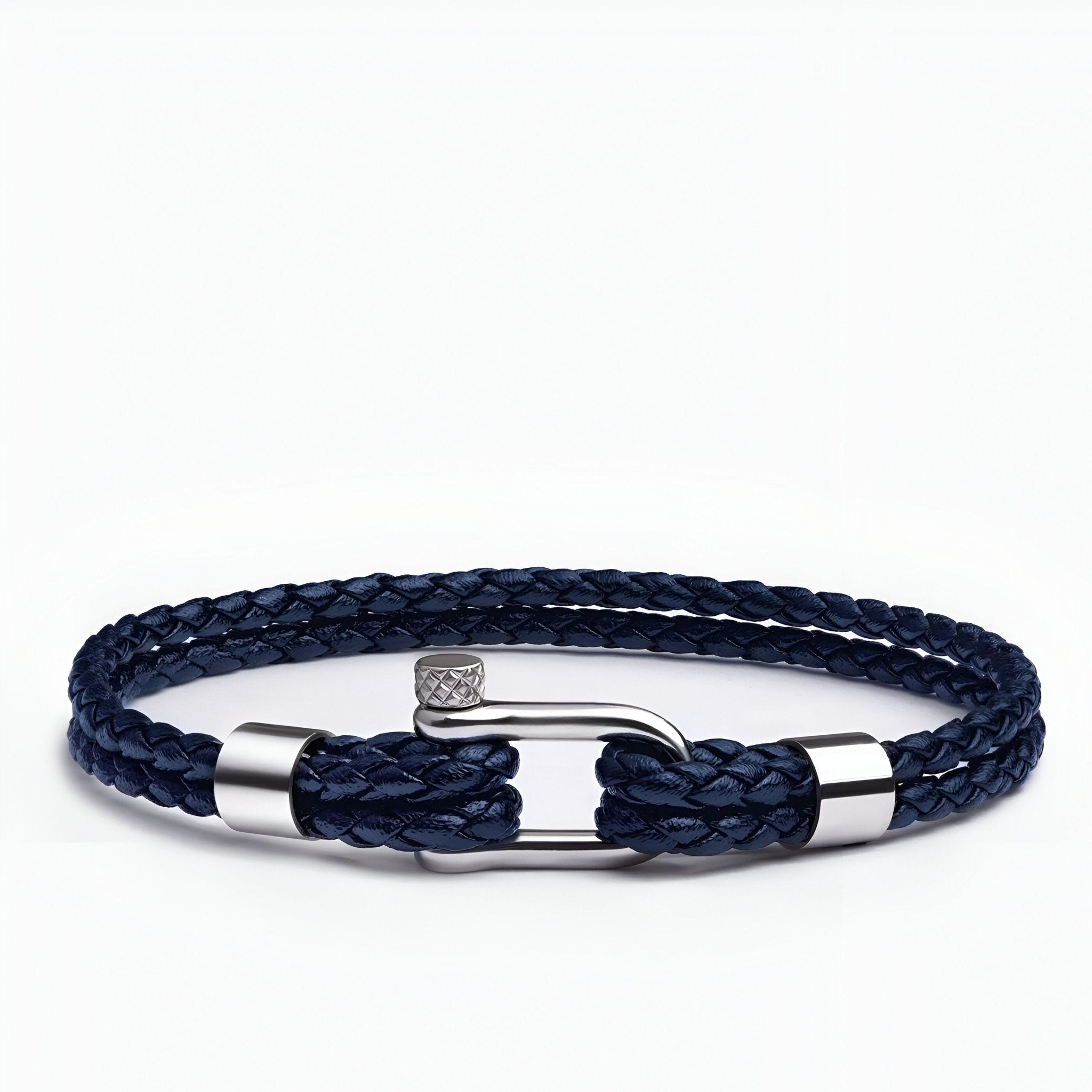 Bracelet cordon, en cuir et mousqueton en acier inoxydable, pour homme, modèle Ludo - La Boutique du Bracelet