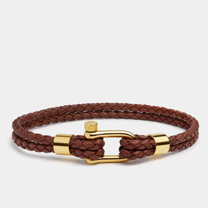 Bracelet cordon, en cuir et mousqueton en acier inoxydable, pour homme, modèle Ludo - La Boutique du Bracelet