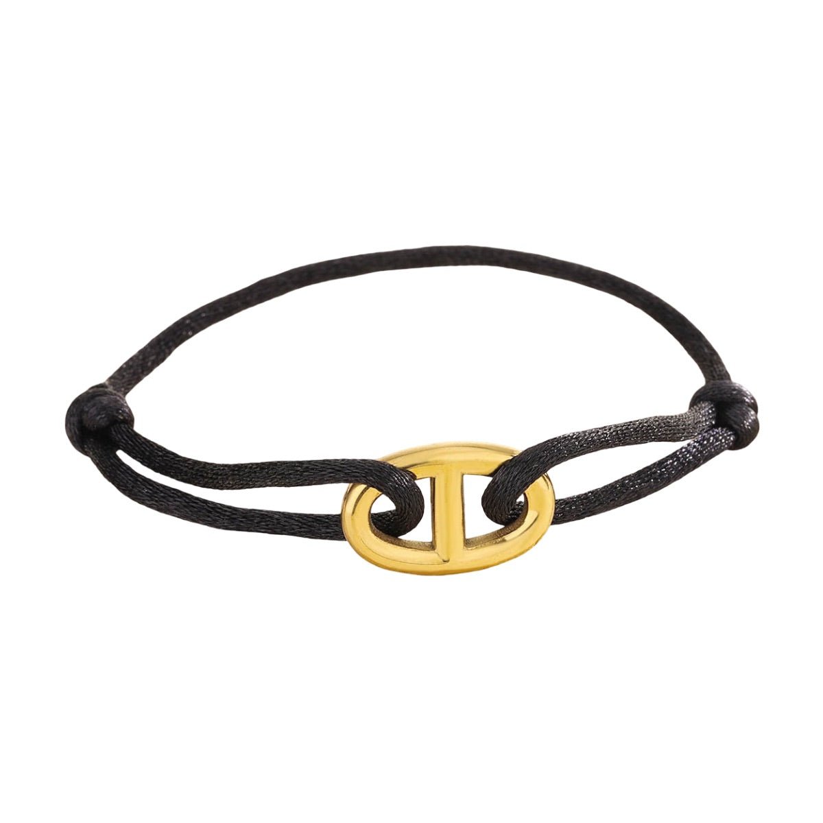 Bracelet cordon minimaliste, double D en acier inoxydable, modèle Wilna - La Boutique du Bracelet