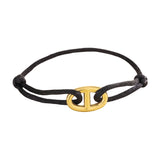Bracelet cordon minimaliste, double D en acier inoxydable, modèle Wilna - La Boutique du Bracelet