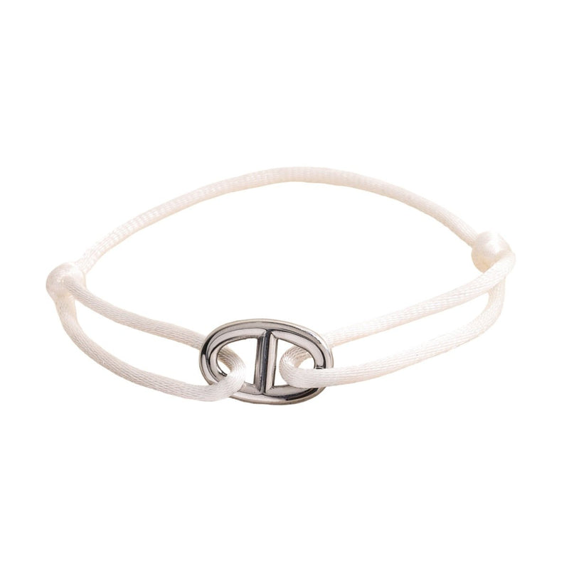 Bracelet cordon minimaliste, double D en acier inoxydable, modèle Wilna - La Boutique du Bracelet