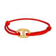 Bracelet cordon minimaliste, double D en acier inoxydable, modèle Wilna - La Boutique du Bracelet