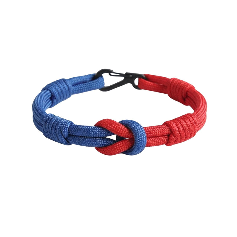 Bracelet cordon, noeud, à petit mousqueton, modèle Indigo