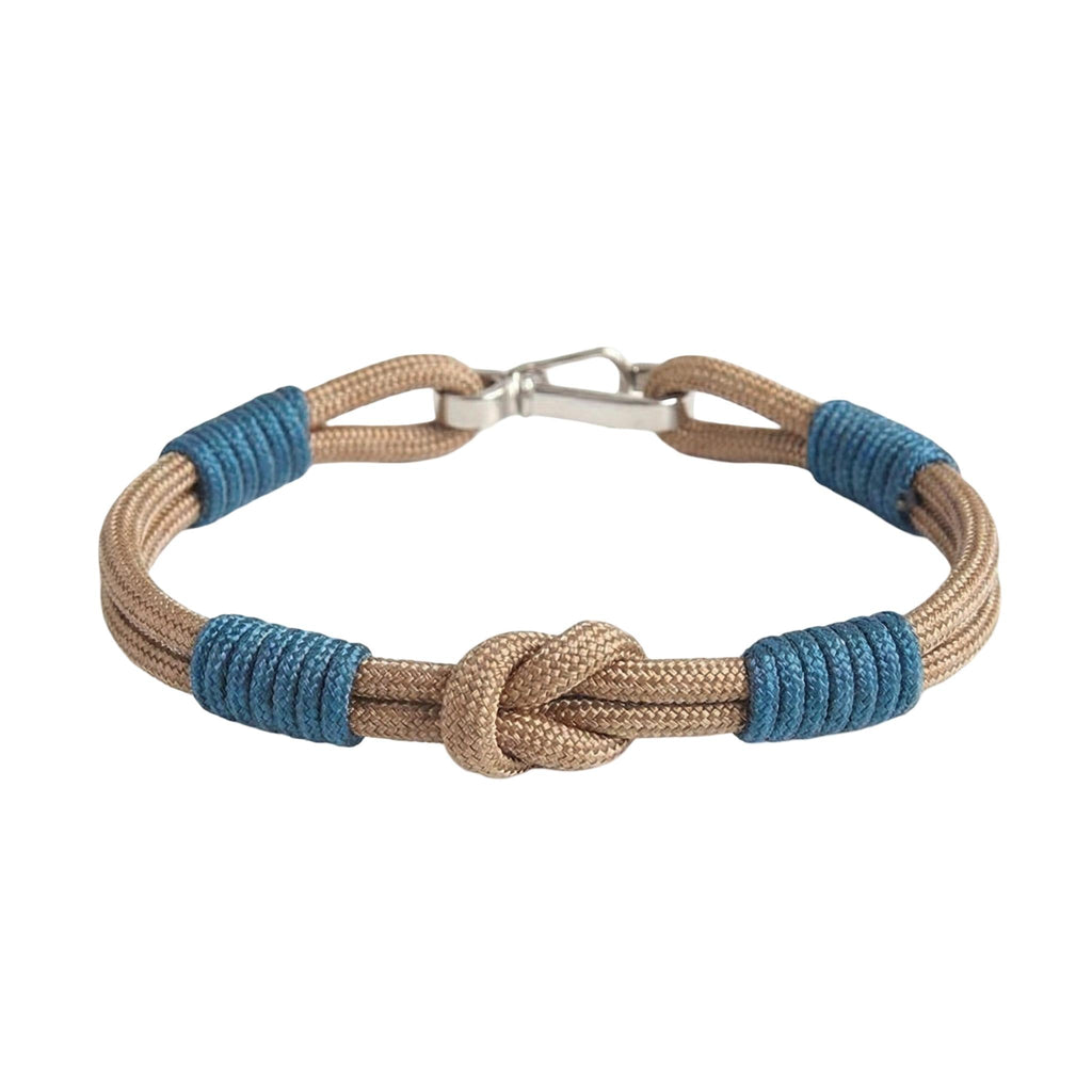 Bracelet cordon, noeud, à petit mousqueton, modèle Indigo