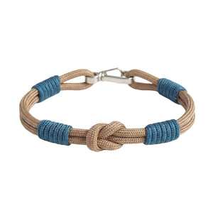 Bracelet cordon, noeud, à petit mousqueton, modèle Indigo