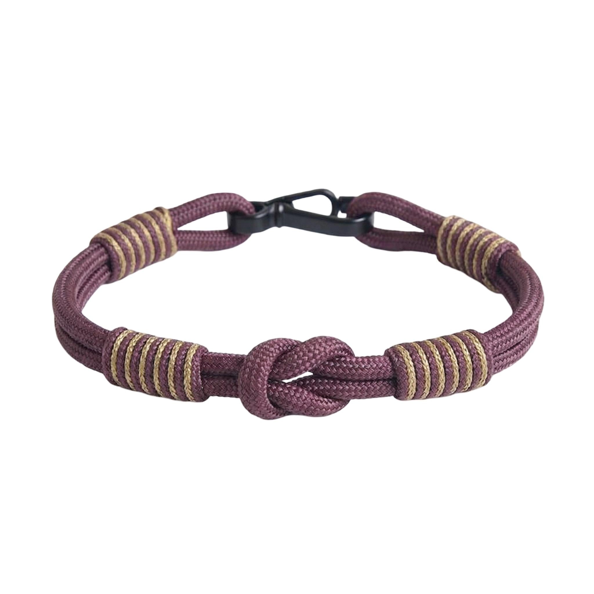 Bracelet cordon, noeud, à petit mousqueton, modèle Indigo