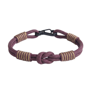 Bracelet cordon, noeud, à petit mousqueton, modèle Indigo