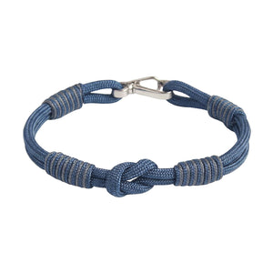 Bracelet cordon, noeud, à petit mousqueton, modèle Indigo