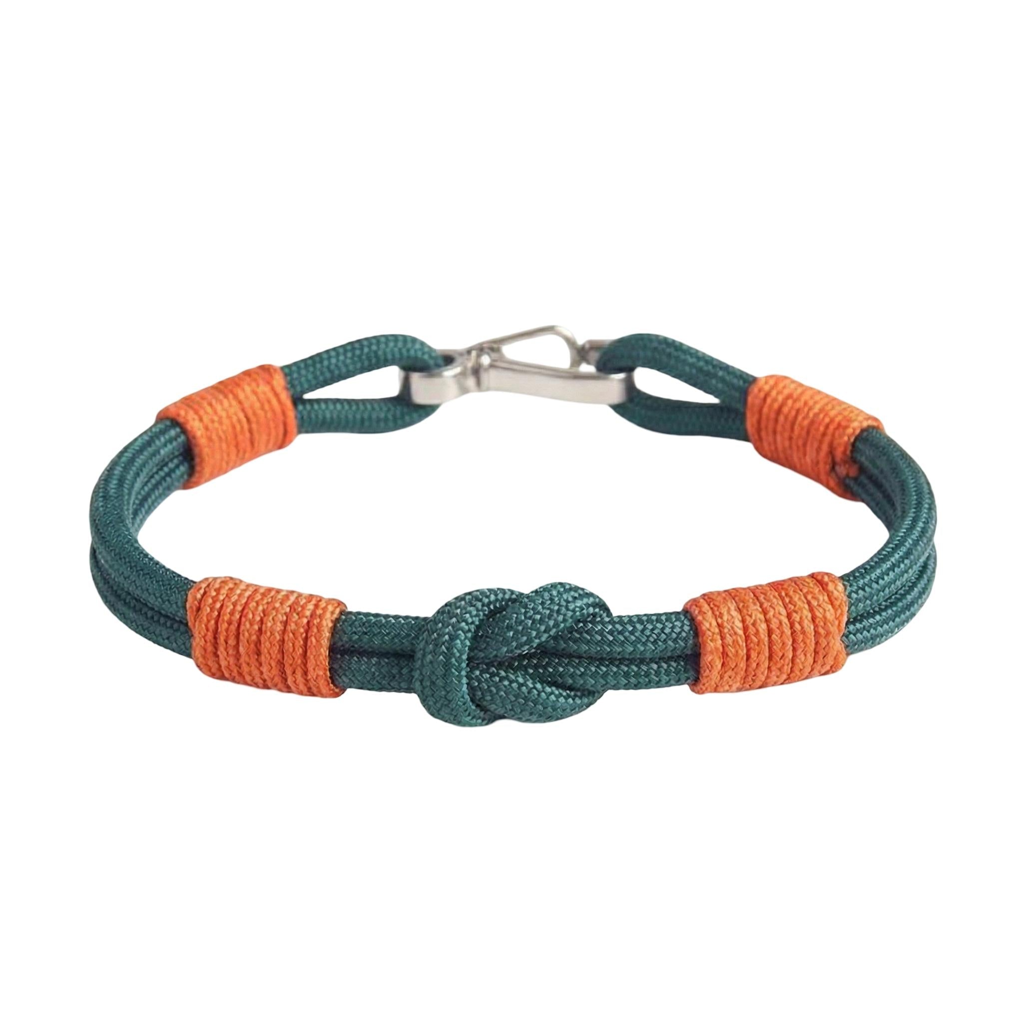 Bracelet cordon, noeud, à petit mousqueton, modèle Indigo