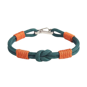 Bracelet cordon, noeud, à petit mousqueton, modèle Indigo