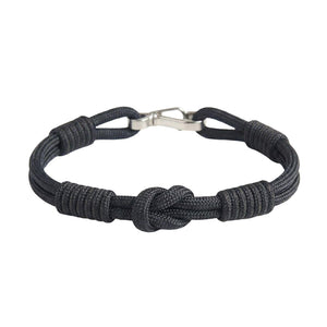 Bracelet cordon, noeud, à petit mousqueton, modèle Indigo