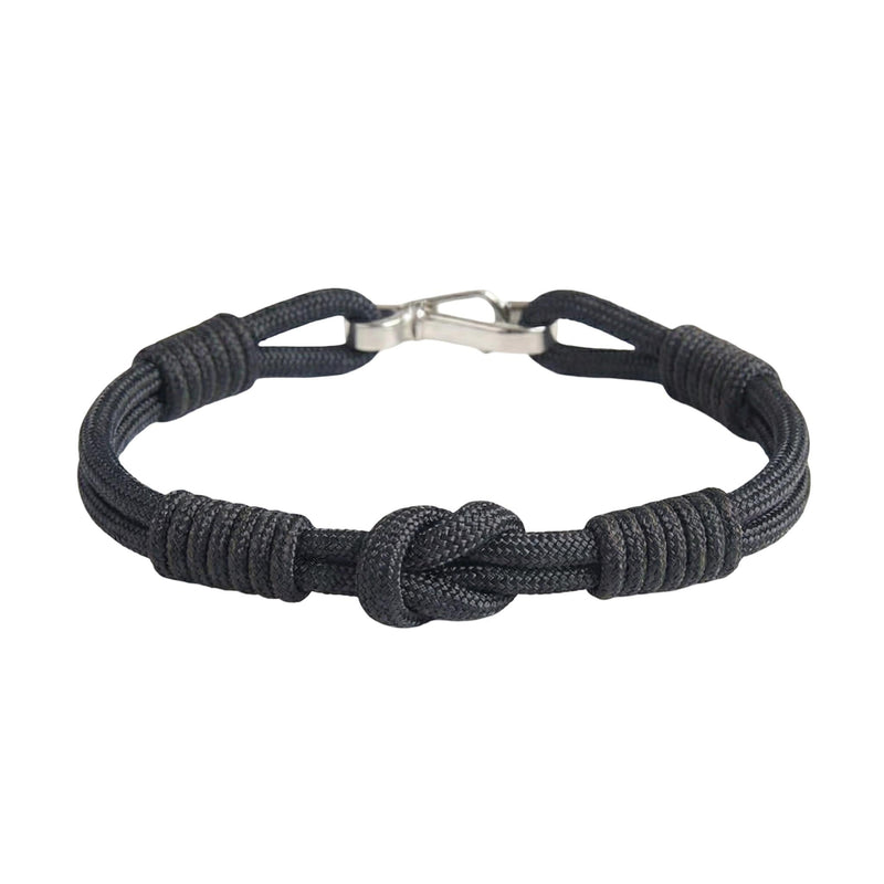 Bracelet cordon, noeud, à petit mousqueton, modèle Indigo