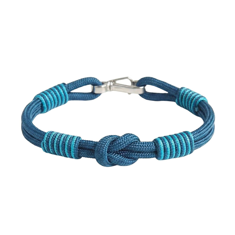 Bracelet cordon, noeud, à petit mousqueton, modèle Indigo