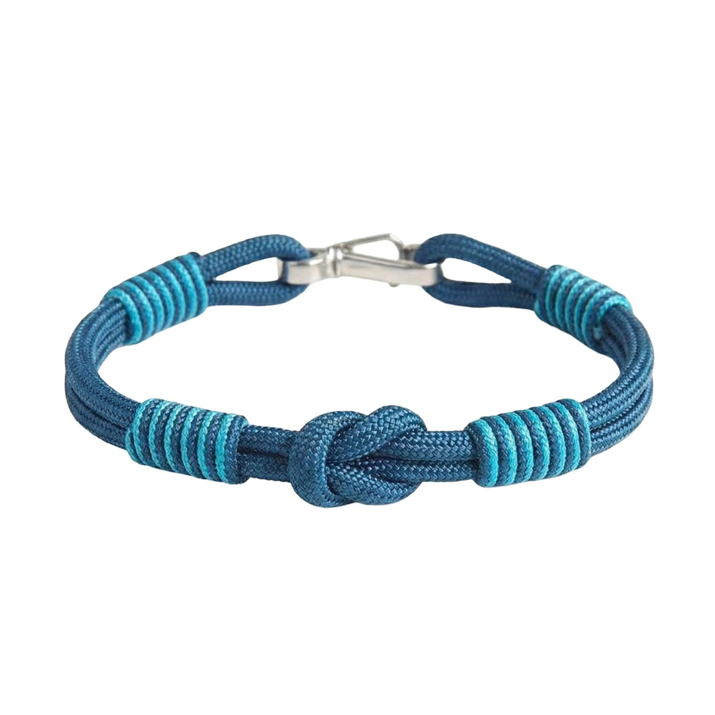 Bracelet cordon, noeud, à petit mousqueton, modèle Indigo