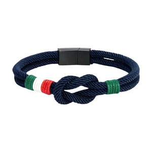 Pulseira de cordão, nó marinheiro, bandeira italiana, modelo Gino