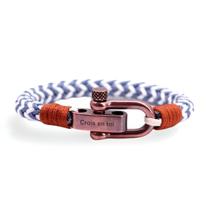 Bracelet cordon personnalisé, à mousqueton ancien, pour homme, modèle Santiago - La Boutique du Bracelet