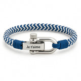 Bracelet cordon personnalisé, à mousqueton, pour homme, modèle Antonio - La Boutique du Bracelet