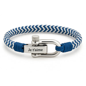 Bracelet cordon personnalisé, à mousqueton, pour homme, modèle Antonio - La Boutique du Bracelet