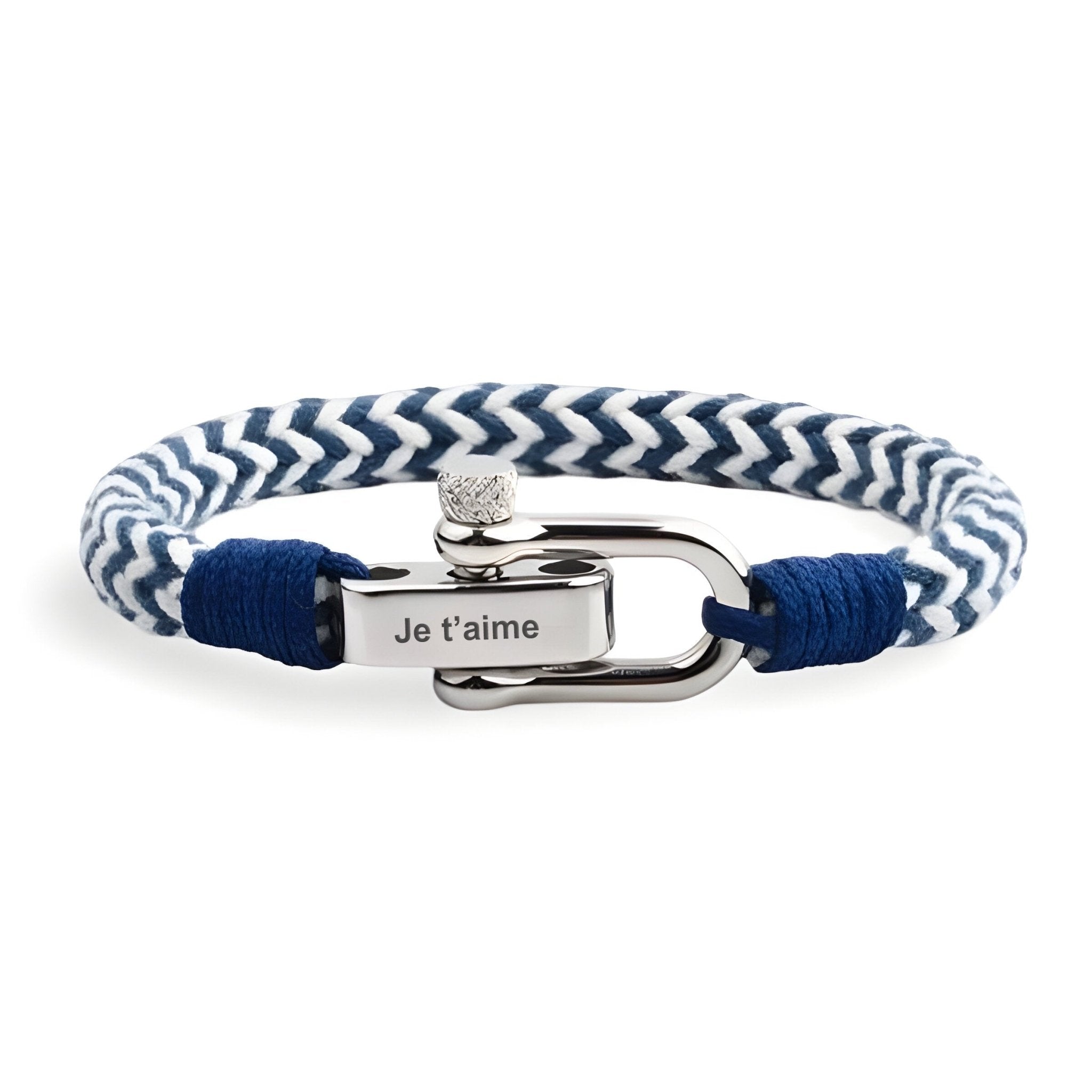 Bracelet cordon personnalisé, à mousqueton, pour homme, modèle Antonio - La Boutique du Bracelet