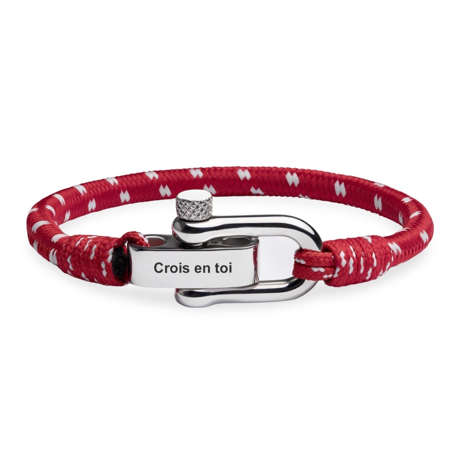 Bracelet cordon personnalisé, à mousqueton, pour homme, modèle Vicente - La Boutique du Bracelet