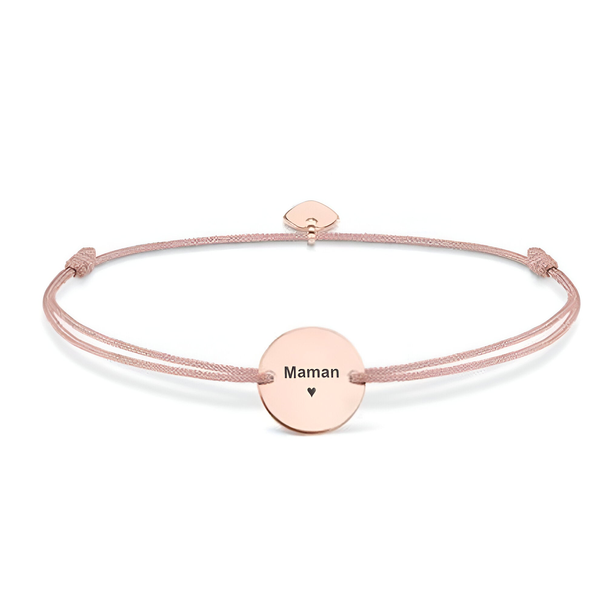 Bracelet cordon personnalisé, disque en acier inoxydable, pour femme, modèle Polly - La Boutique du Bracelet