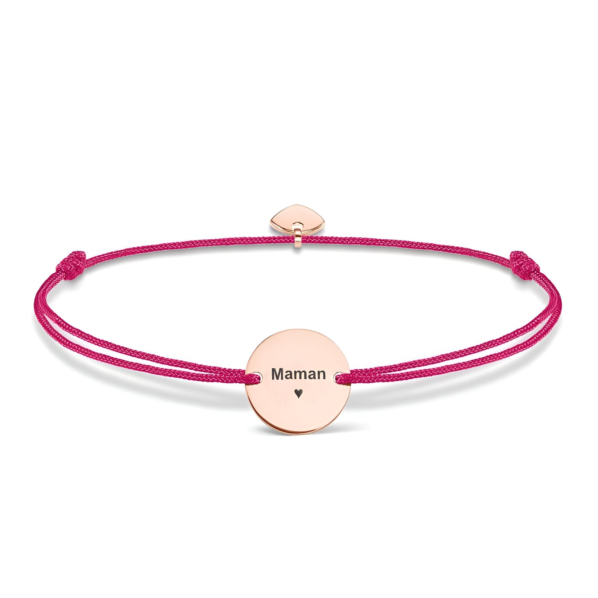 Bracelet cordon personnalisé, disque en acier inoxydable, pour femme, modèle Polly - La Boutique du Bracelet