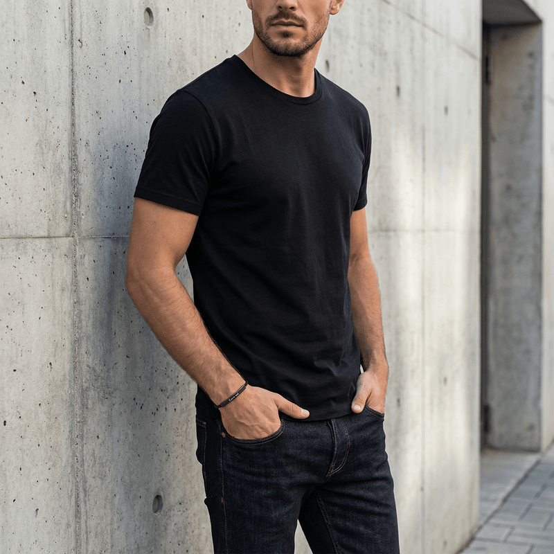 Bracelet cordon personnalisé, plaque longue en acier inoxydable, ajustable, modèle Doums