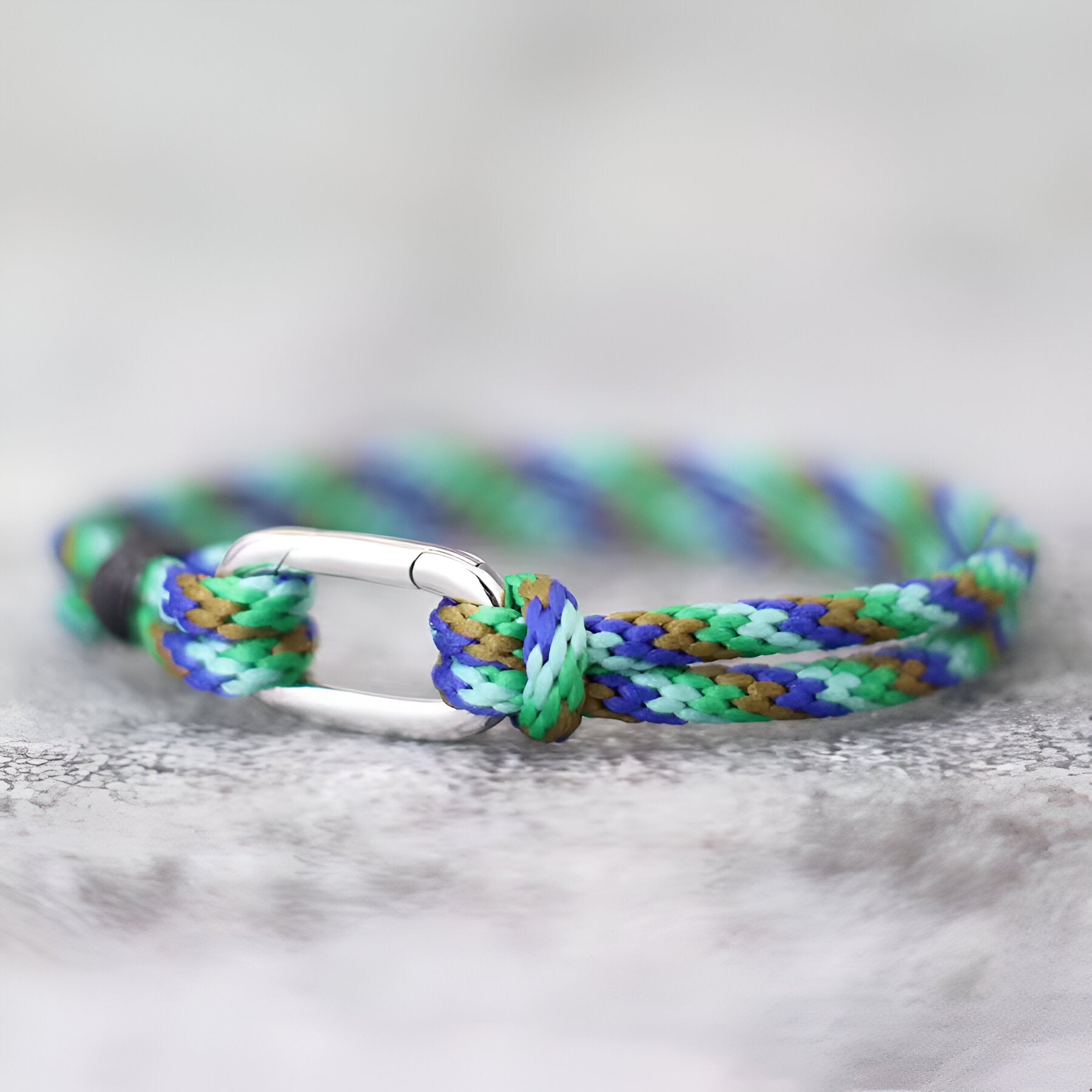 Bracelet cordon, petit mousqueton, pour homme, modèle Yomi - La Boutique du Bracelet