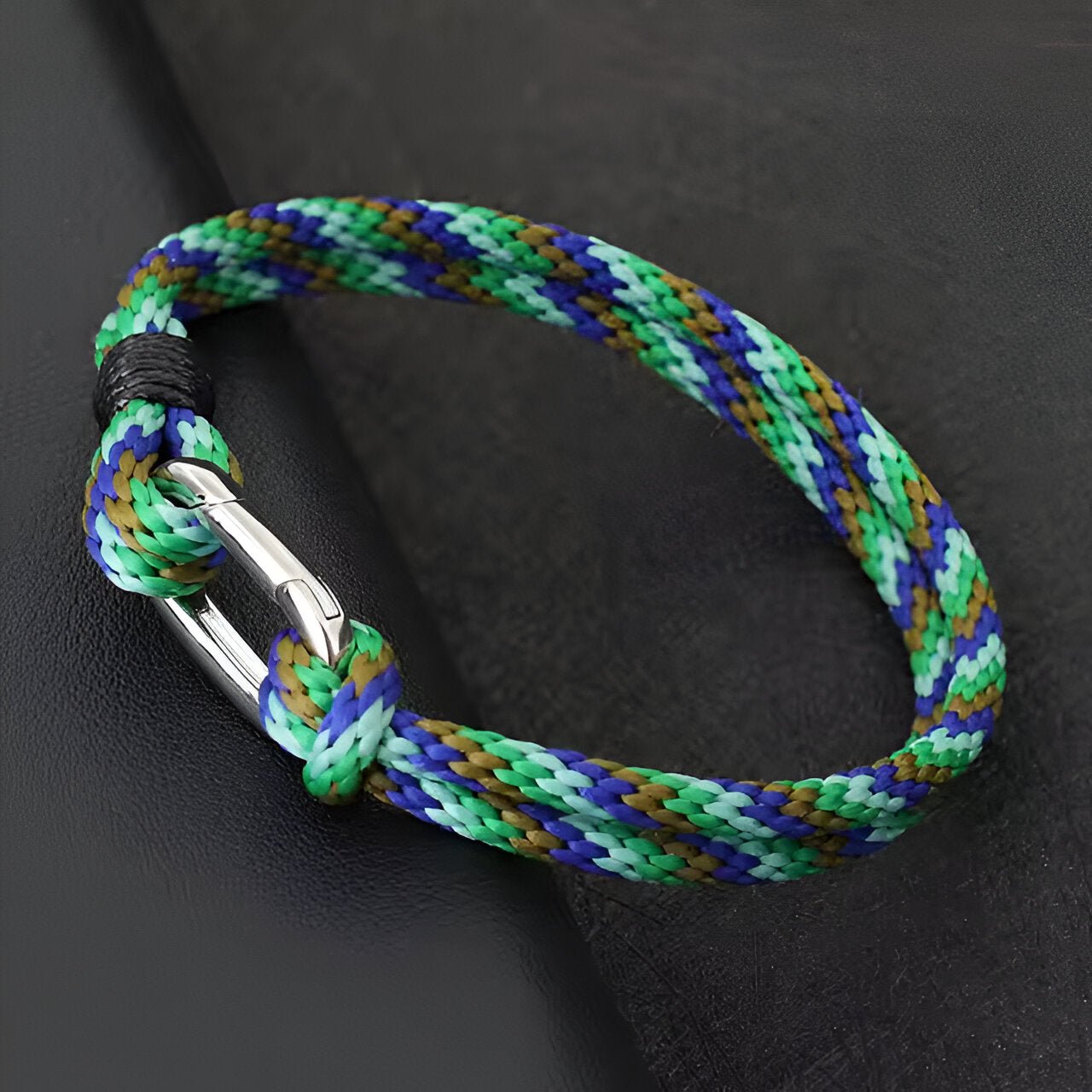 Bracelet cordon, petit mousqueton, pour homme, modèle Yomi - La Boutique du Bracelet