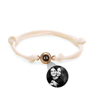 Bracelet cordon photo personnalisé, corde et acier inoxydable, modèle Réni - La Boutique du Bracelet