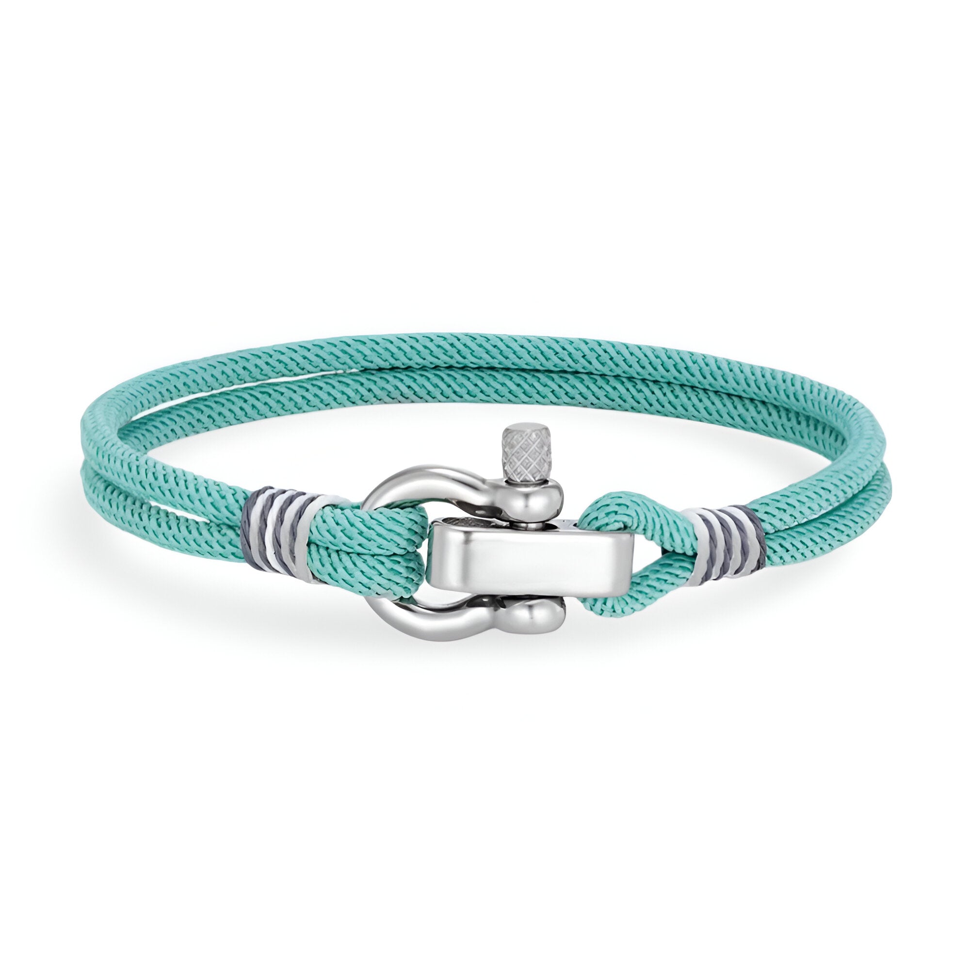 Bracelet cordon pour homme, manille en acier inoxydable, modèle Kenny - La Boutique du Bracelet