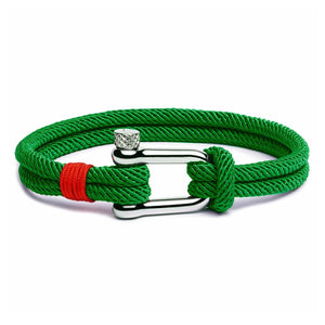 Bracelet cordon pour homme, mousqueton argenté, modèle Dimitri - La Boutique du Bracelet