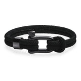 Bracelet cordon pour homme, mousqueton noir, modèle Étienne - La Boutique du Bracelet