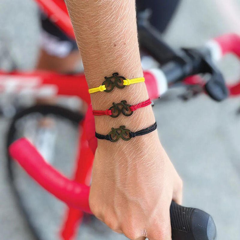 Bracelet cordon vélo, bijou cycliste acier inoxydable, accessoire passion cyclisme, bracelet ajustable sport, idée cadeau cycliste, modèle Raymond