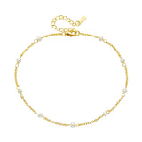 Bracelet de cheville, en argent sterling et perles d'eau douce, pour femme, modèle Merwa - La Boutique du Bracelet