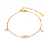 Bracelet de cheville, en titane, serti de zirconiums, pour femme, modèle Valiane - La Boutique du Bracelet