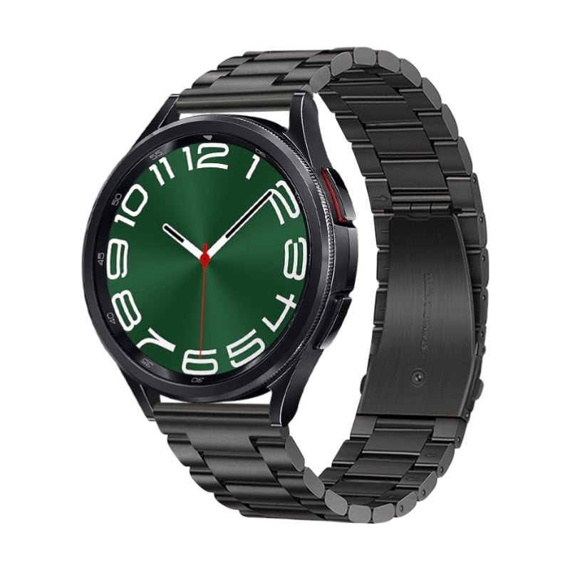 Bracelet de montre connecté noir en acier inoxydable à maillons pour Huawei Watch Himal, 41-42 mm.