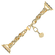 Bracelet chaîne dorée avec pendentif cœur pour Apple Watch modèle Donatia.