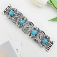 Bracelet de montre connectée, Apple Watch, à l'aspect celtique, orné de turquoises, pour femme, modèle Séraphine - La Boutique du Bracelet